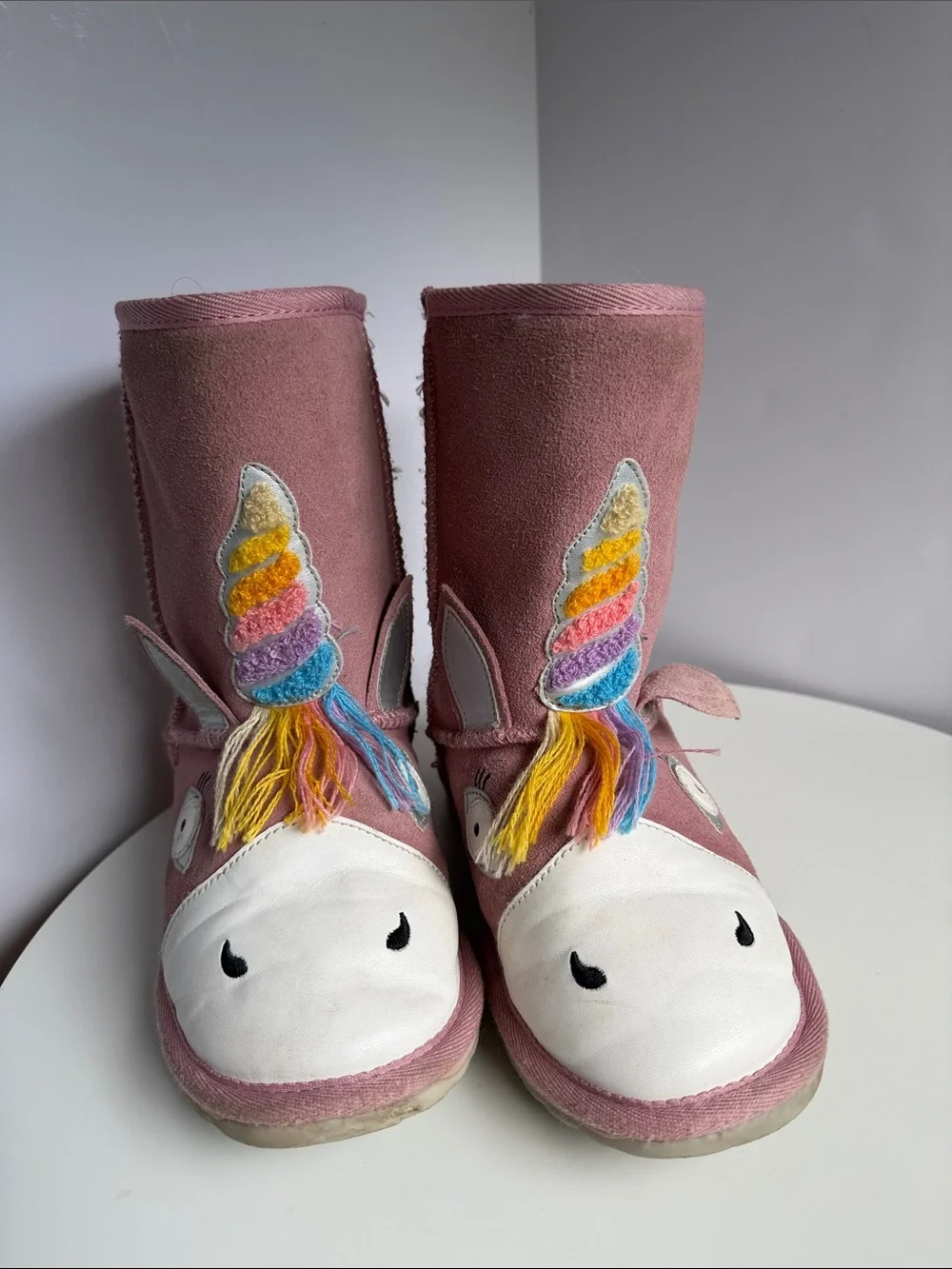 EMU Australia Magical Unicorn Merino Wool Lined Suede Boots Pink Kids K2 used
